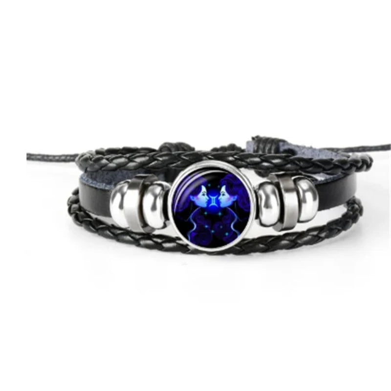 Zodiac Constellation Bracelet Braided Design Bracelet for Men Women Kids